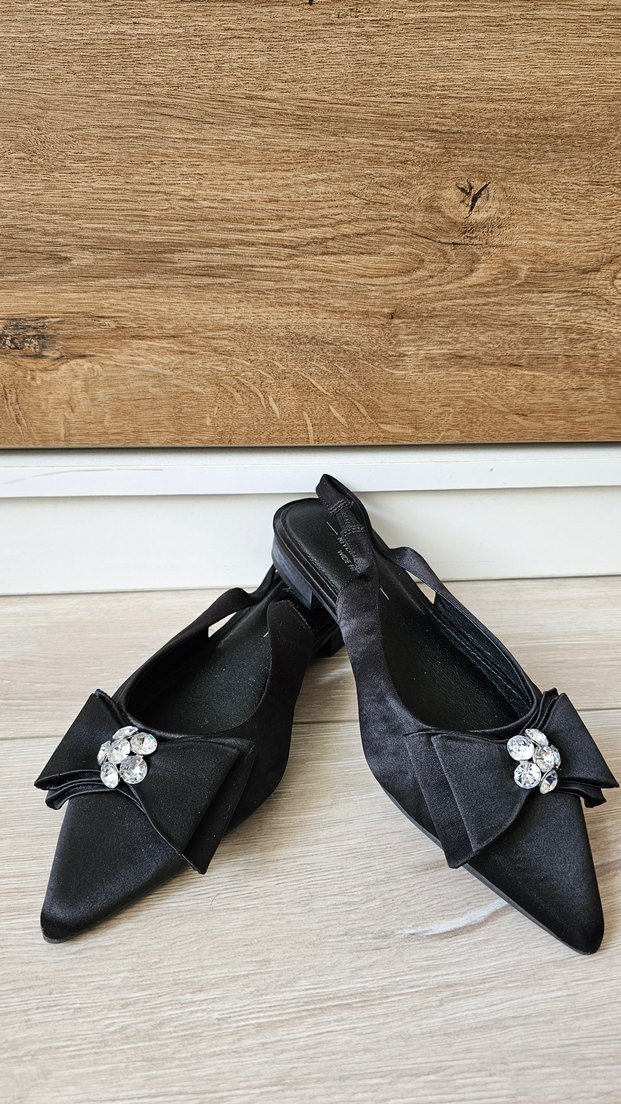 Saten Fiyonklu Kadın Sandalet Babet Ayakkabı - Görsel 4