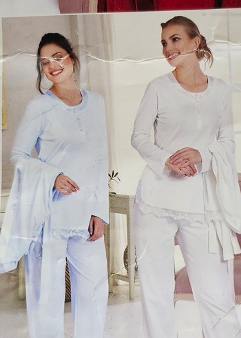 Üçlü çeyizlik dantelli pijama takımı - Görsel 4