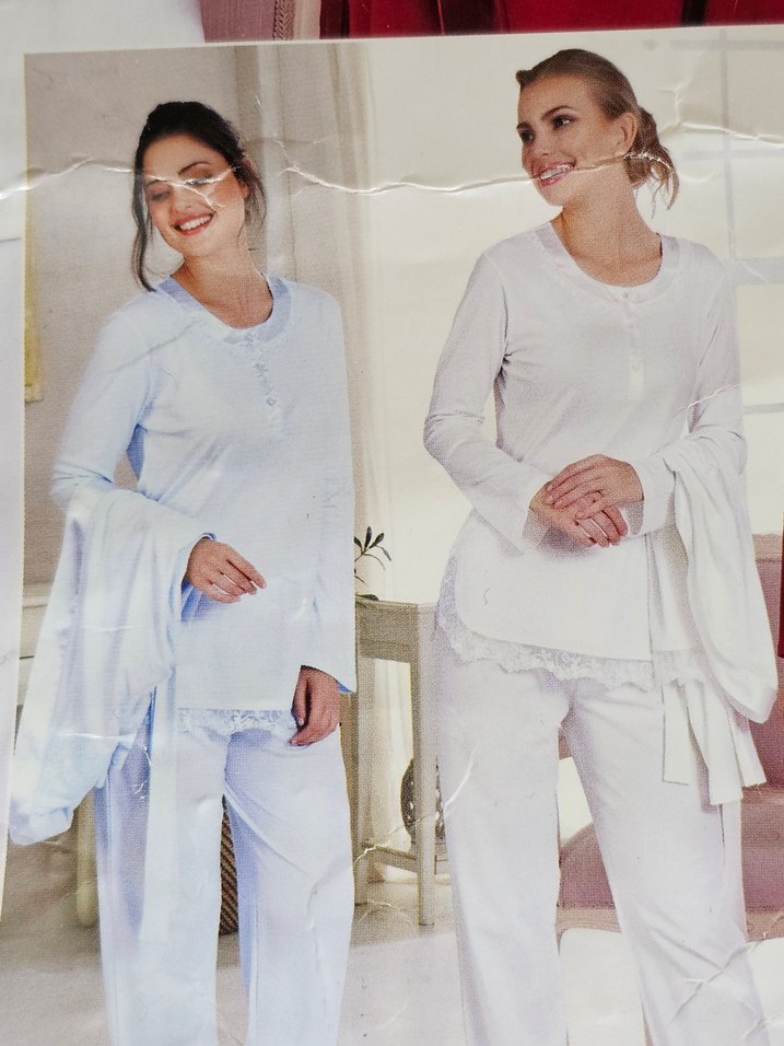 Üçlü çeyizlik dantelli pijama takımı - Görsel 4