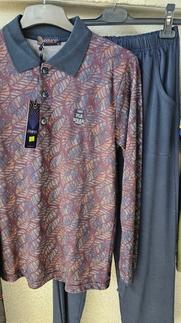 Düğmeli, Uzun Kollu Erkek Pijama Takımı - Görsel 2