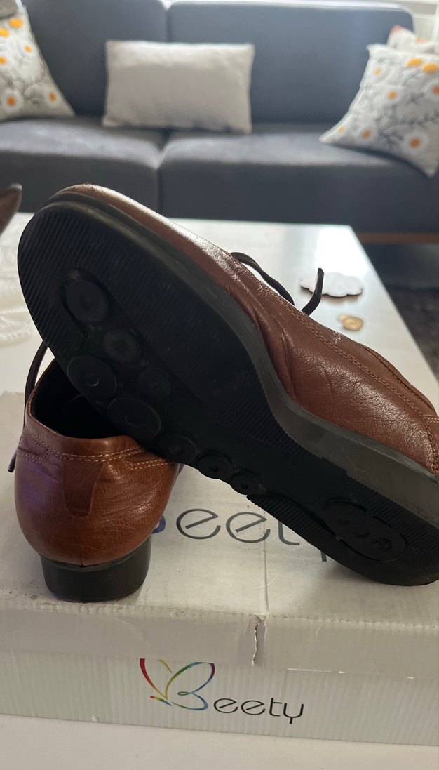 Kahverengi Deri Kadın Günlük Oxford Ayakkabı - Görsel 4