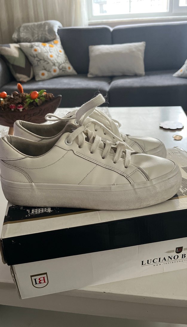 Luciano Bell Beyaz Bağcıklı Kadın Spor Ayakkabı - Görsel 2