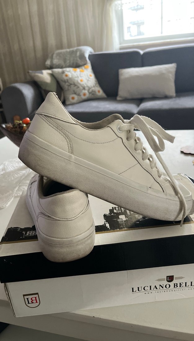 Luciano Bell Beyaz Bağcıklı Kadın Spor Ayakkabı - Görsel 3