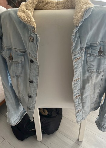 Kürklü kot ceket. - Görsel 4