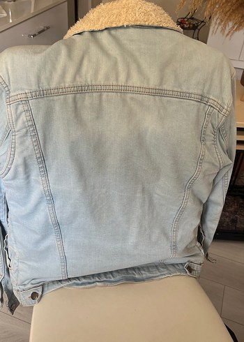 Kürklü kot ceket. - Görsel 3