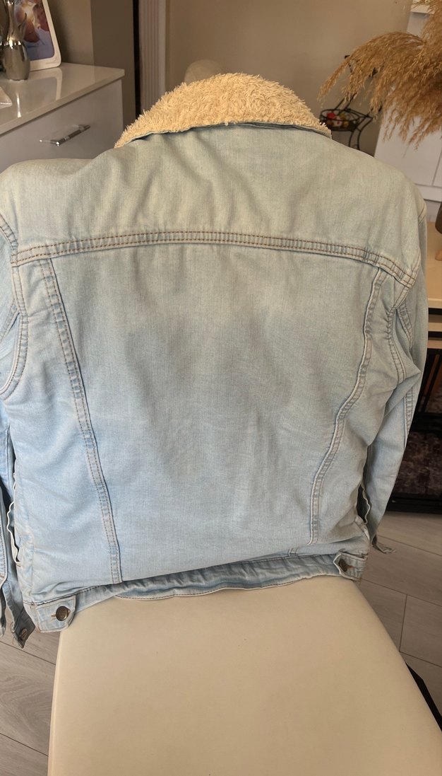 Kürklü kot ceket. - Görsel 3