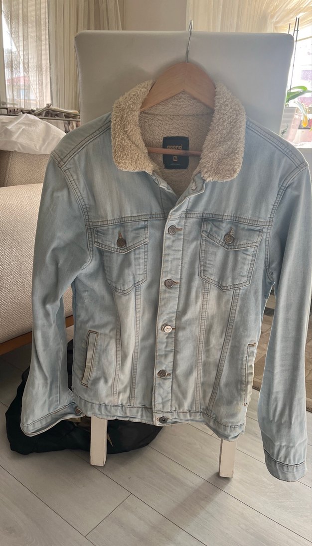 Kürklü kot ceket. - Görsel 2