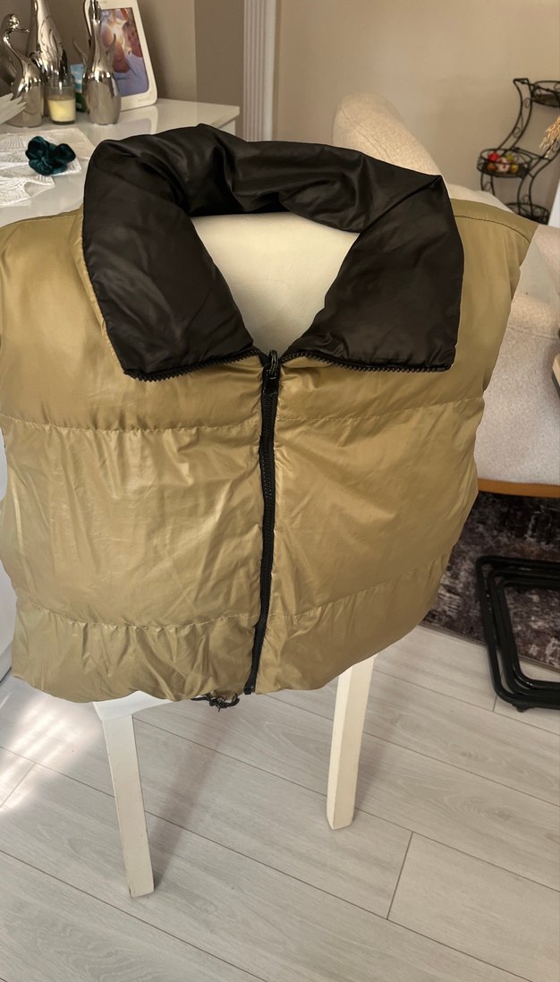 Çift taraflı Yüksek Yakalı Fermuarlı Kadın Yelek - Görsel 3