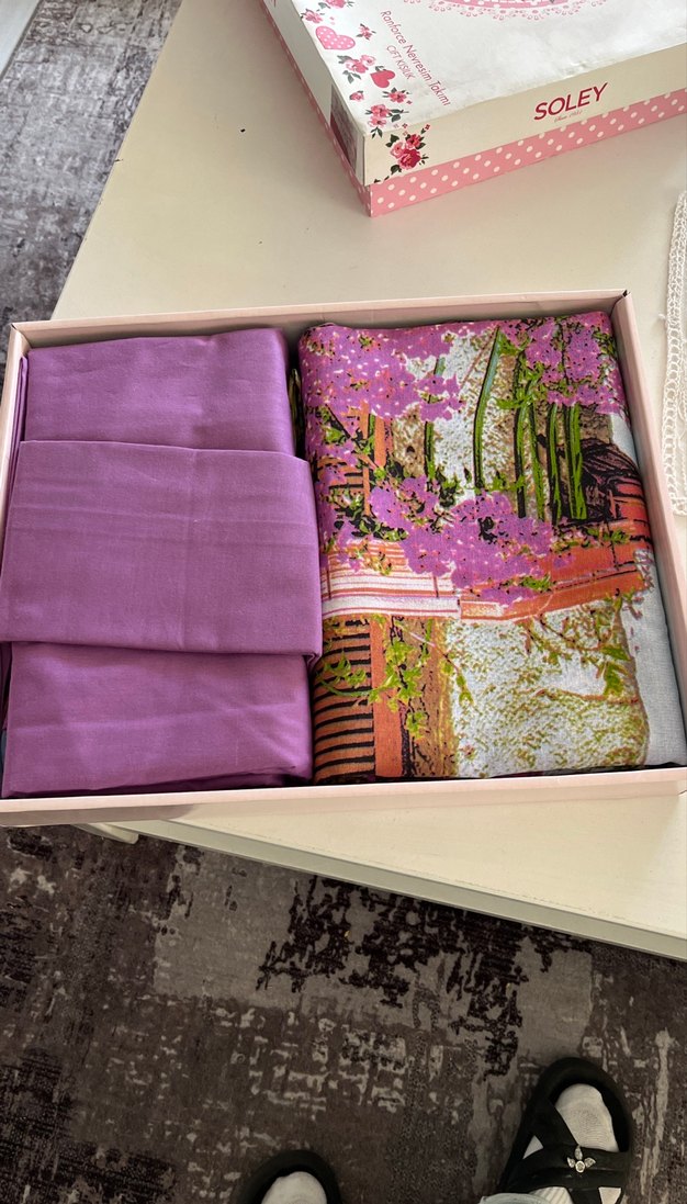 Pastel Mor Baskılı Nevresim Takımı - Görsel 2