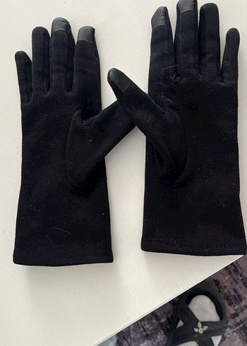 Düğmeli Siyah Kadın Eldiveni - Görsel 2