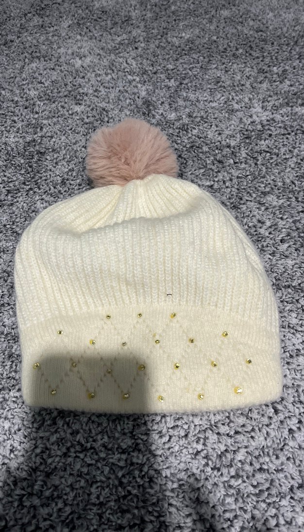 Beyaz Kadın Triko Ponponlu Bere - Görsel 3