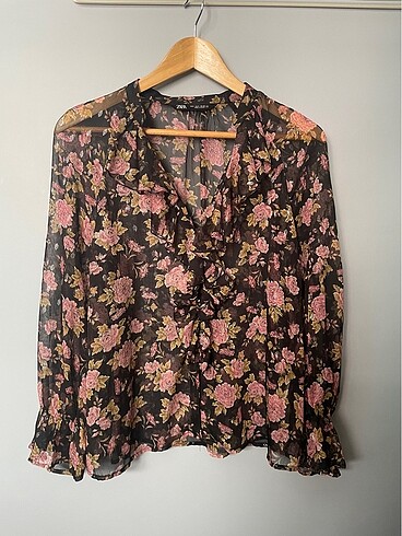 Zara sifon firfirli bluz