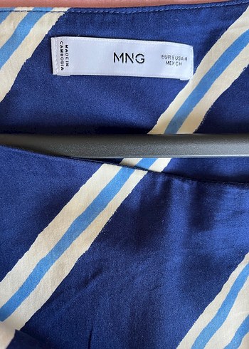 MNG Mavi Desenli elbise