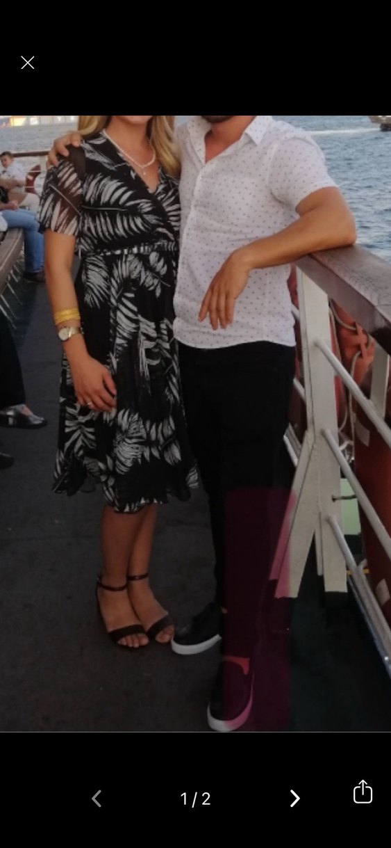 Pembe Çiçekli Midi Straplez Elbise - Görsel 3