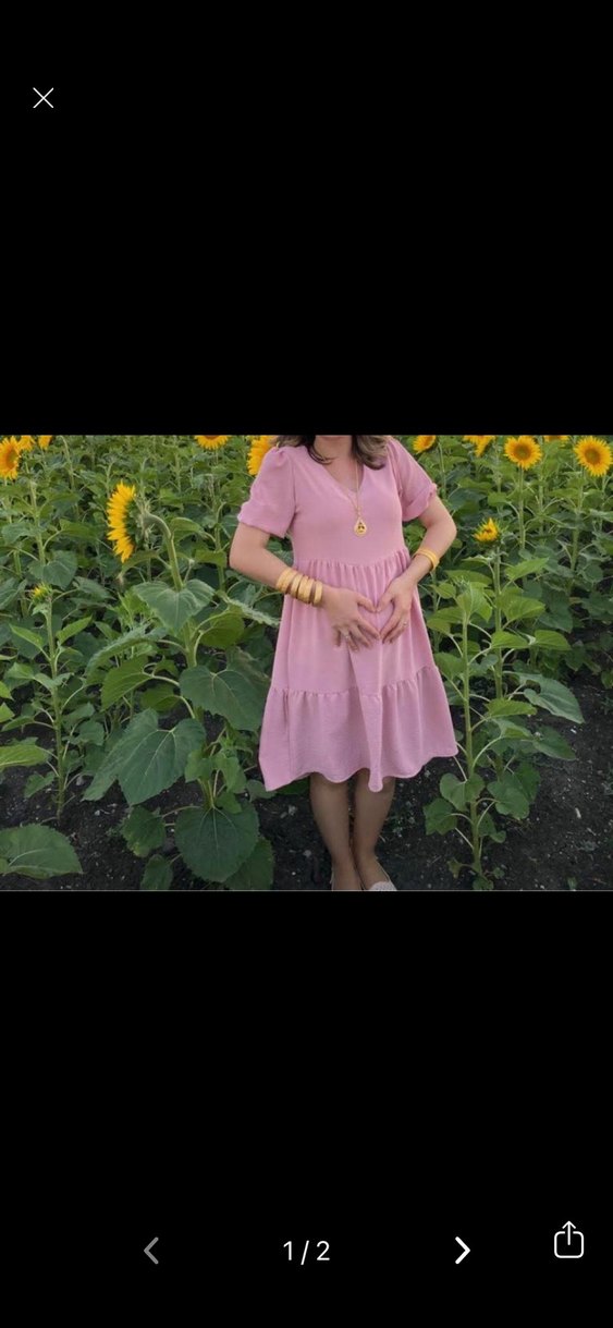 Pembe Çiçekli Midi Straplez Elbise - Görsel 2