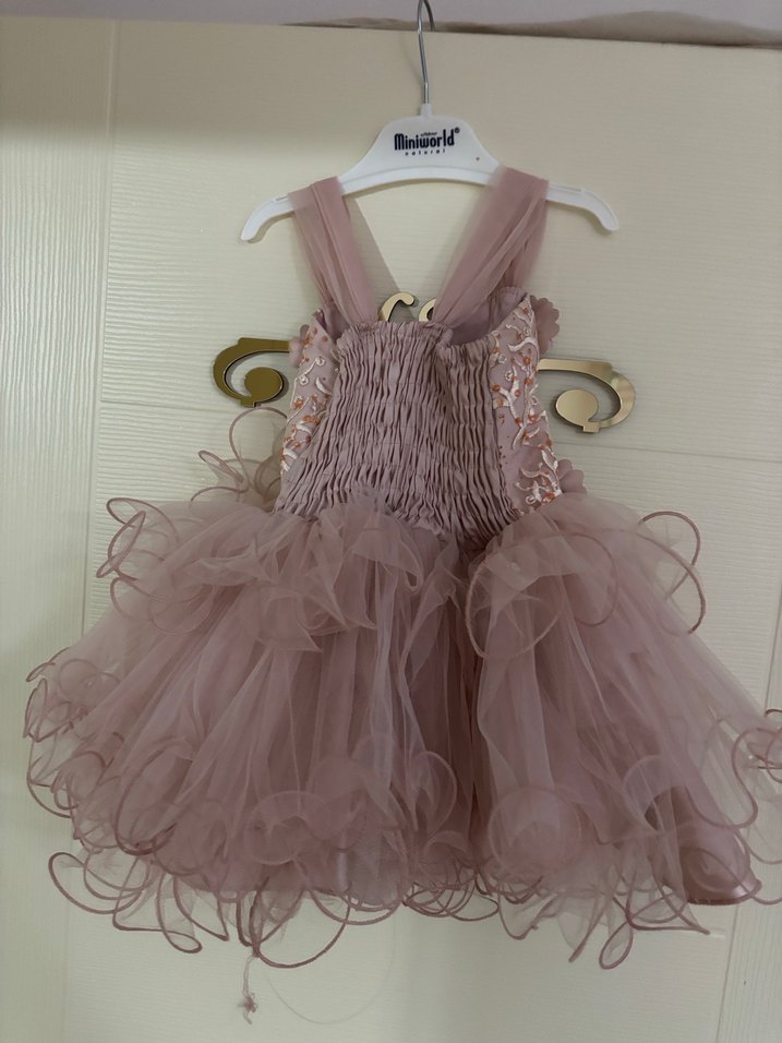 Pembe Fırfırlı Kız Çocuk Elbisesi - Görsel 2