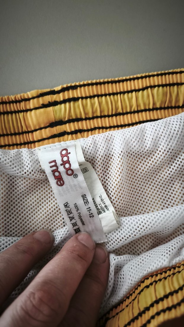 Düğmeli Sarı Erkek Mayo Şortu 11-12 yaş - Görsel 2