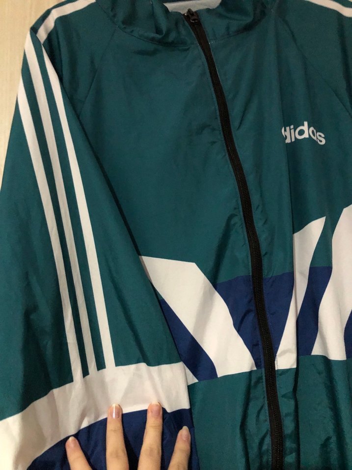 Yeşil Adidas  Spor Yağmurluk - Görsel 2