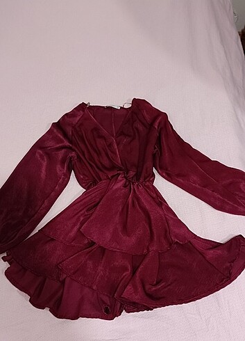 Bordo kısa elbise