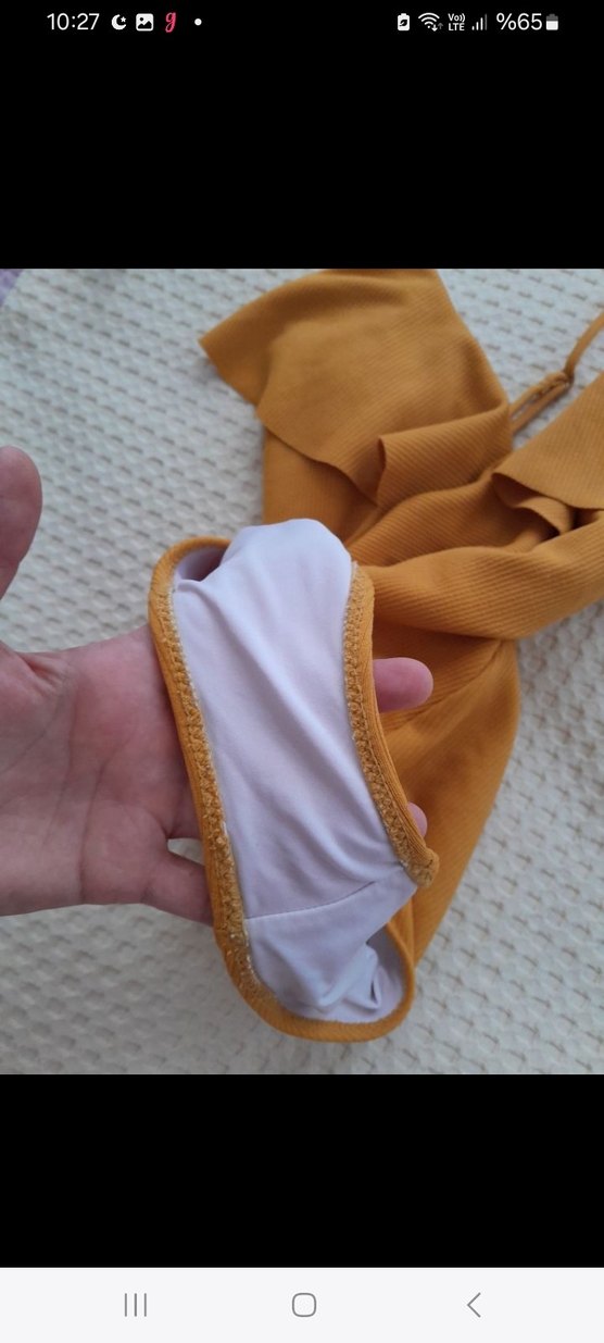 Sarı Fırfırlı Bohem Kadın Mayo - Görsel 3