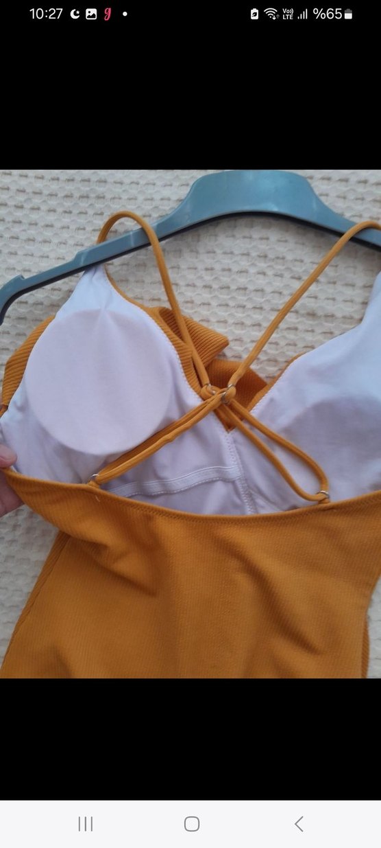 Sarı Fırfırlı Bohem Kadın Mayo - Görsel 5