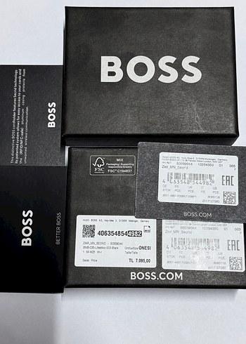 BOSS Siyah Baskılı Erkek kartlik cüzdan - Görsel 2