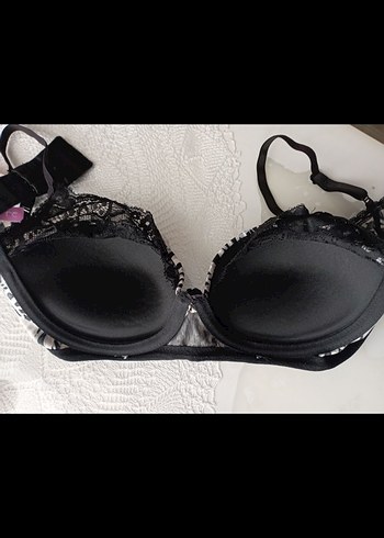 Push-up dolgulu, Zebra Desenli, Dantel detaylı Sütyen Takımı - Görsel 6