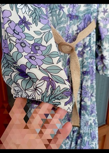 Tam boy astarlı şifon elbise - Görsel 5