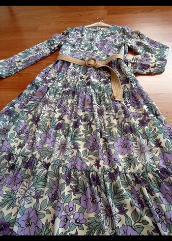 Tam boy astarlı şifon elbise - Görsel 3