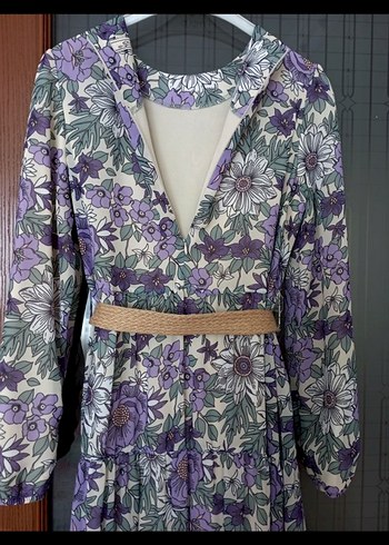 Tam boy astarlı şifon elbise - Görsel 7