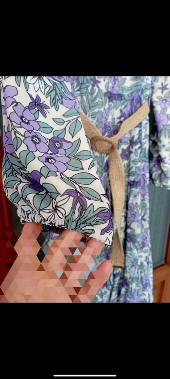 Tam boy astarlı şifon elbise - Görsel 5