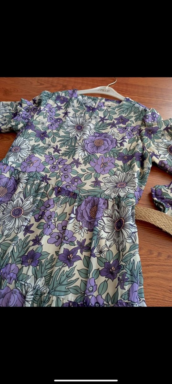 Tam boy astarlı şifon elbise - Görsel 4