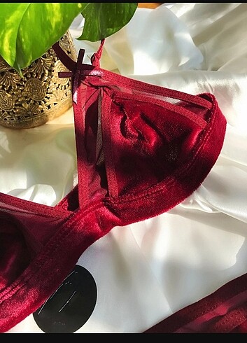 m Beden Miorre bliss velvet tül detaylı bralet takım