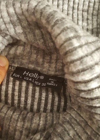 Uzun Kollu Gri Triko Elbise - Görsel 6