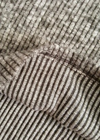 Uzun Kollu Gri Triko Elbise - Görsel 5