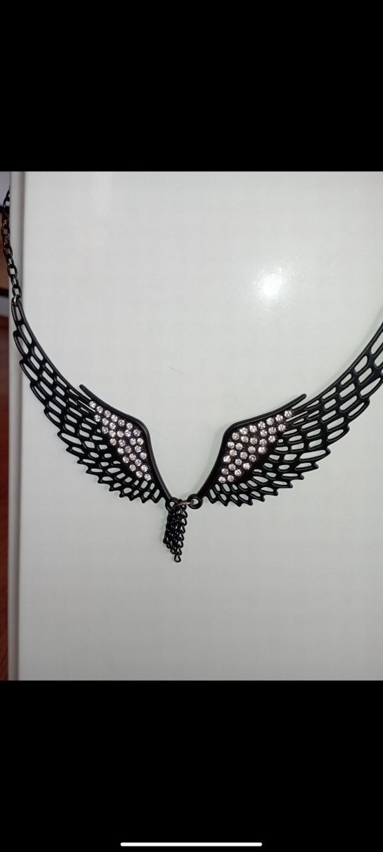 Taşlı, melek kanadı kolye - Görsel 5