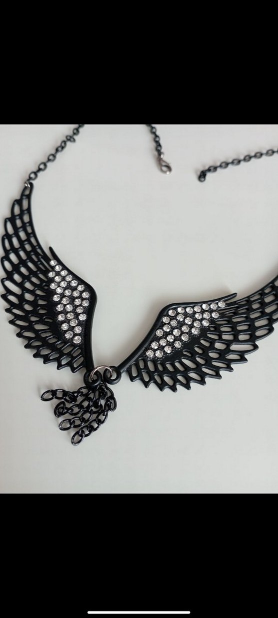 Taşlı, melek kanadı kolye - Görsel 4