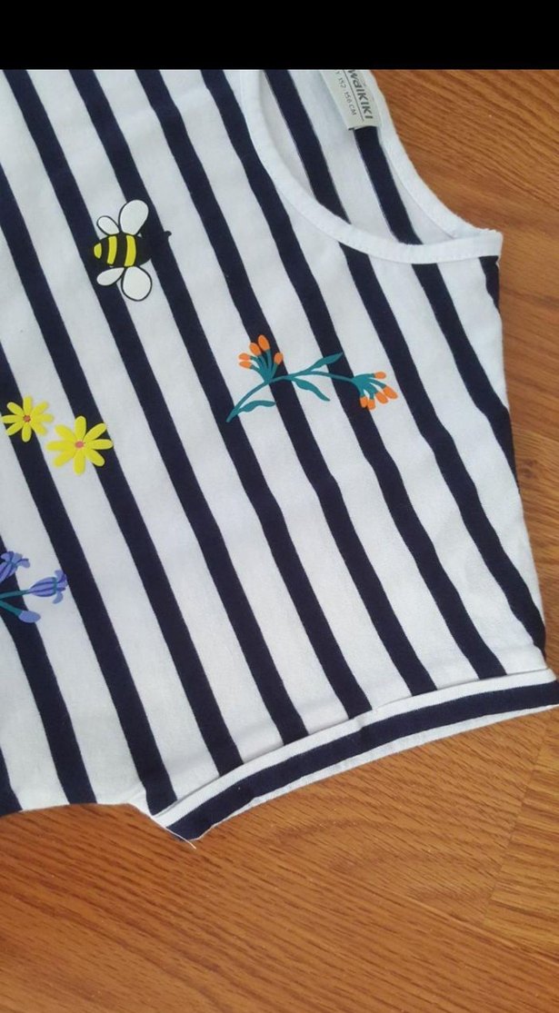 Çiçek Desenli Kız Çocuk Tişörtü - Görsel 3