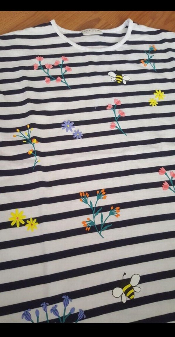 Çiçek Desenli Kız Çocuk Tişörtü - Görsel 2