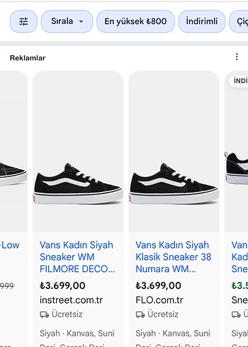 Vans Siyah VANS Kadın Günlük Spor Ayakkabı