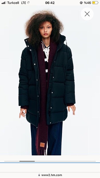 H&m siyah oversize şişme mont