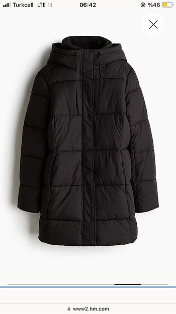 s Beden H&m siyah oversize şişme mont