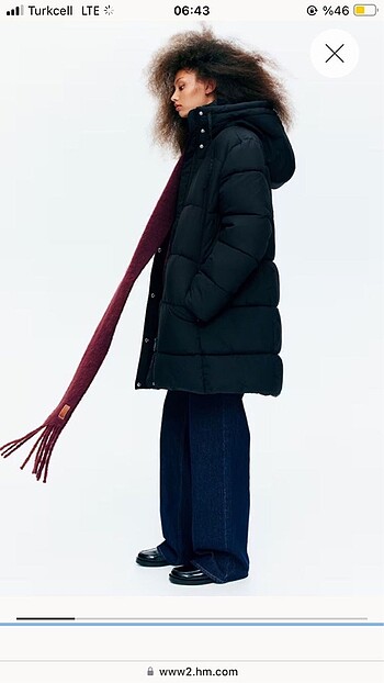 s Beden siyah Renk H&m siyah oversize şişme mont