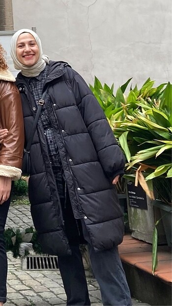 H&M H&m siyah oversize şişme mont