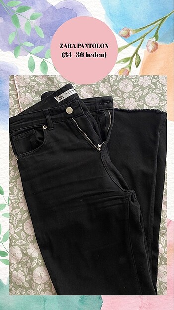 Zara 34 beden siyah jean pantolon