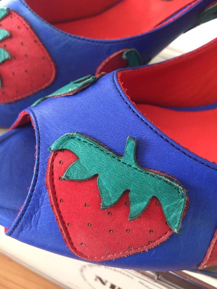 Renkli Mavi Baskılı Yüksek Topuklu Kadın Stiletto - Görsel 3