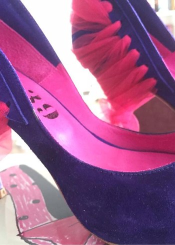 Mor Yüksek Topuklu Kadın Abiye Ayakkabı - Görsel 4