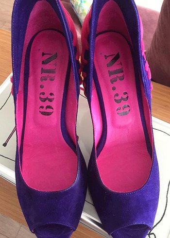 Mor Yüksek Topuklu Kadın Abiye Ayakkabı - Görsel 3