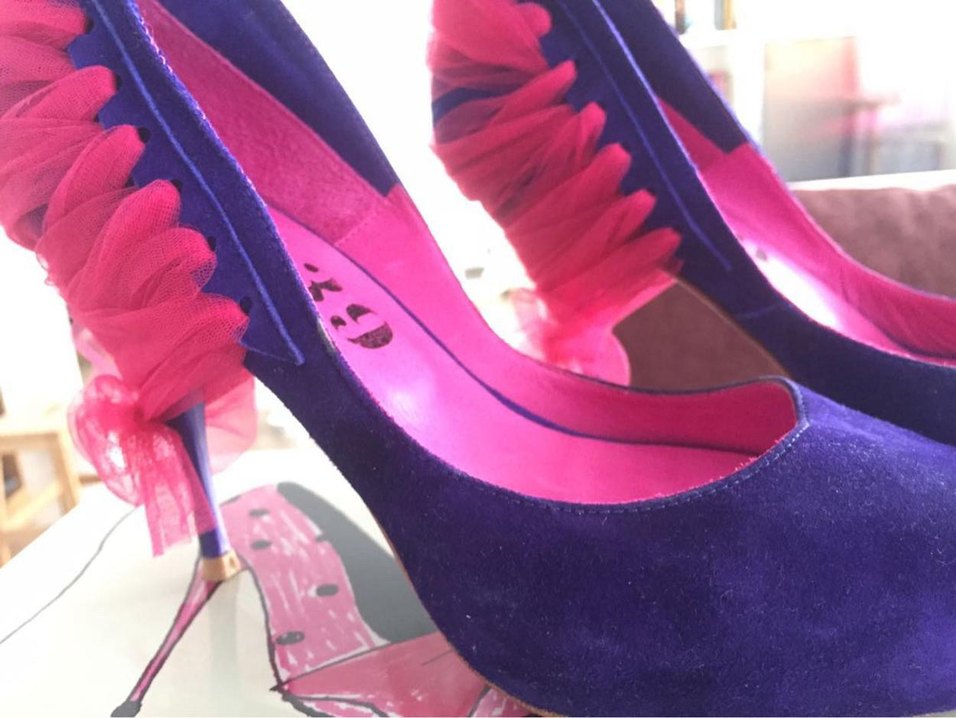 Mor Yüksek Topuklu Kadın Abiye Ayakkabı - Görsel 4