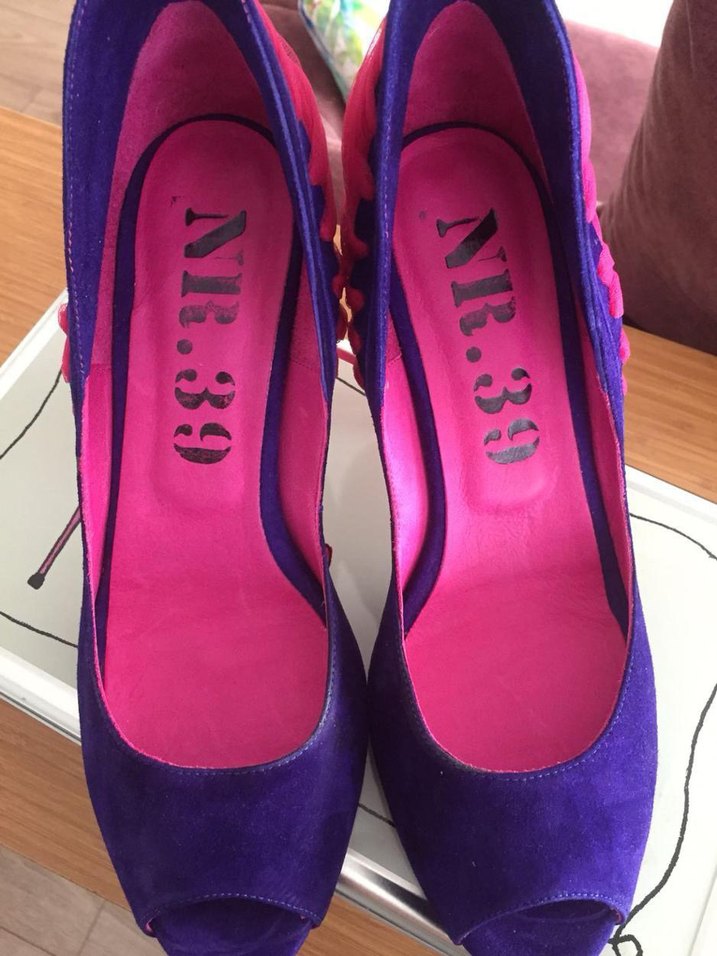 Mor Yüksek Topuklu Kadın Abiye Ayakkabı - Görsel 3